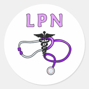 Adesivo Redondo Estetoscópio das enfermeiras LPN