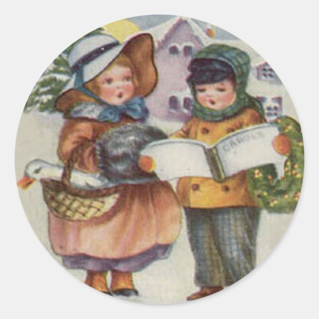 ADESIVO REDONDO ESTICADOR DE NATAL - CANÇÃO DE CAROL PARA CRIANÇAS (Frente)