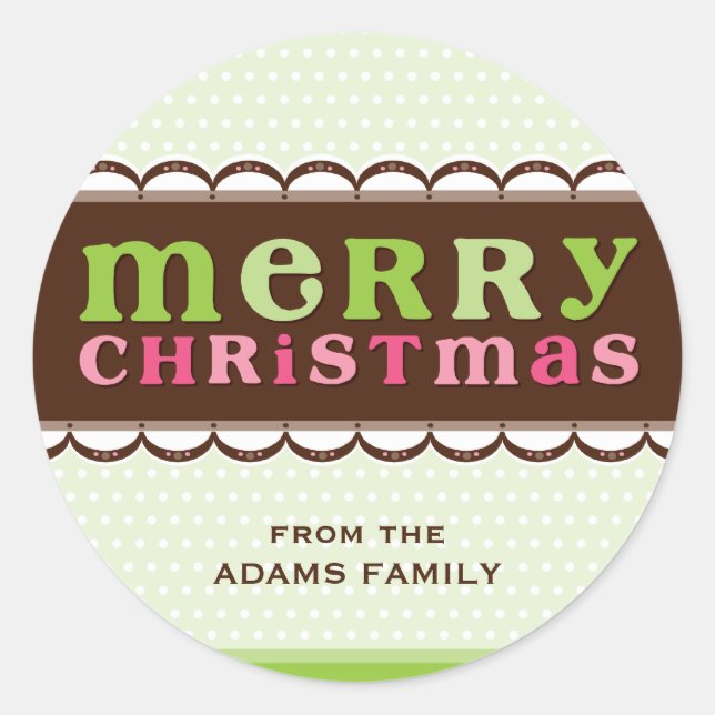 Adesivo Redondo ESTICADOR DE NATAL PERSONALIZADO: candyfloss 2 (Frente)