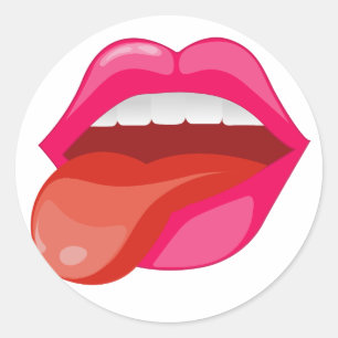 Adesivo Redondo Esticar a língua