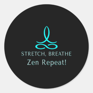 Adesivo Redondo Esticar Respirar Zen Repetir Bem-Estar Consciente