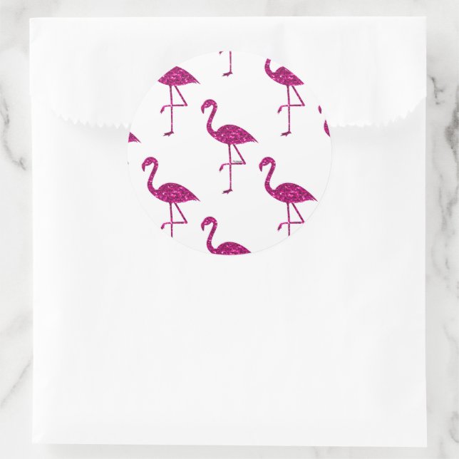 Adesivo Redondo Estilhaço brilhante flamingo Pink brilha (Bolsa)