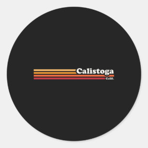 Adesivo Redondo Estilo 1980S Calistoga Califórnia