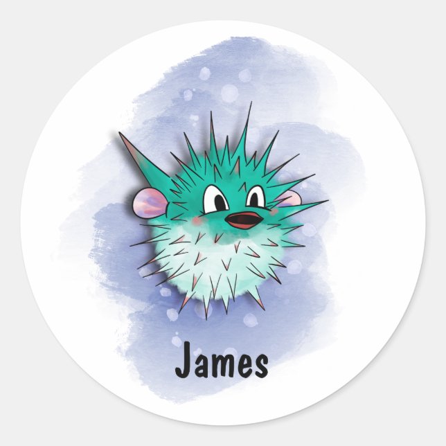 Adesivo Redondo estilo aquarela (Frente)