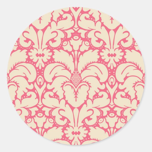 Adesivo Redondo Estilo barroco damask background 2 (Frente)