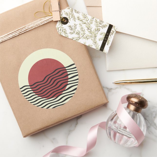 Adesivo Redondo Estilo Bauhaus Sunset (Presentear)