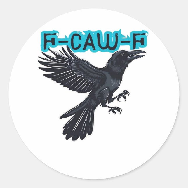 Adesivo Redondo Estilo Casual Criativo F Caw F (Frente)