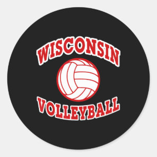 Adesivo Redondo Estilo clássico de voleibol de Wisconsin