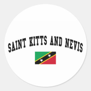 Adesivo Redondo Estilo da Faculdade de santos Kitts e Nevis