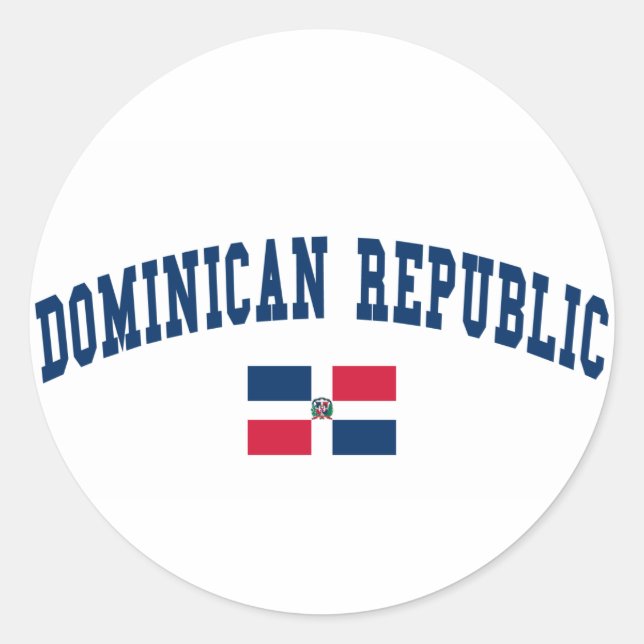 Adesivo Redondo Estilo da República Dominicana (Frente)