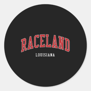 Adesivo Redondo Estilo da Universidade Raceland Louisiana