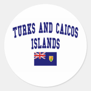Adesivo Redondo Estilo das Ilhas Turcas e Caicos