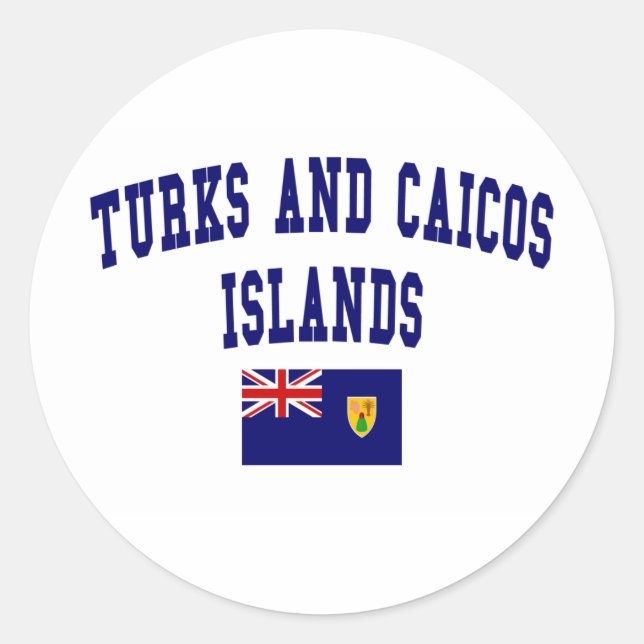 Adesivo Redondo Estilo das Ilhas Turcas e Caicos (Frente)