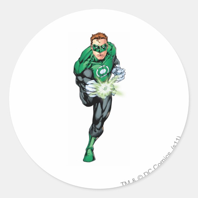 Adesivo Redondo Estilo de banda desenhada - Em Execução (Frente)