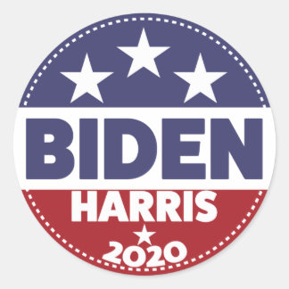 Adesivo Redondo Estilo de Botão Biden Harris 2020