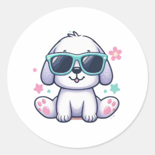 Adesivo Redondo Estilo de Cachorro Maneiro