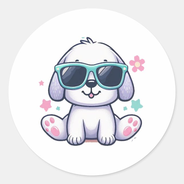 Adesivo Redondo Estilo de Cachorro Maneiro (Frente)
