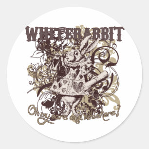Adesivo Redondo Estilo de Carnaval do Coelho Branco