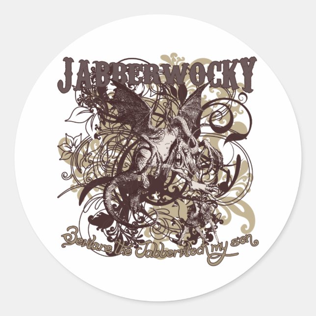 Adesivo Redondo Estilo de Carnaval Jabberwocky (Frente)