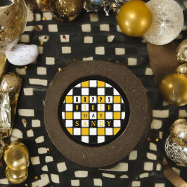 Adesivo Redondo Estilo de Conselho do Xadrez