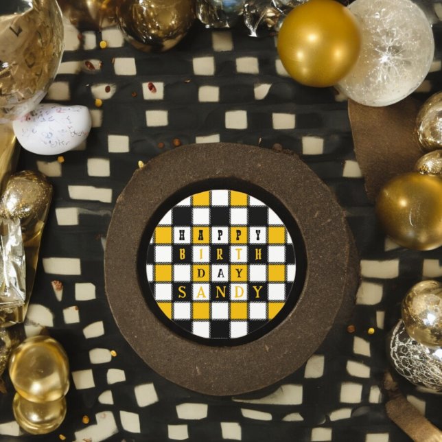 Adesivo Redondo Estilo de Conselho do Xadrez (Chess birthday party theme sticker,birthday party sticker,gift pack,envelope,return gift sticker)