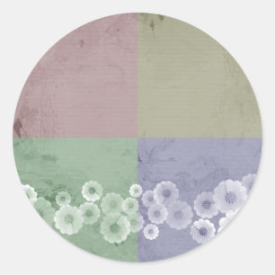 Adesivo Redondo Estilo de Feng Shui com flores