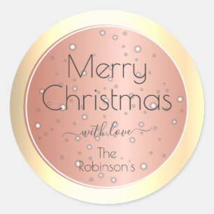 Adesivo Redondo Estilo de Natal Elegante com Efeito de Shimmer Dou