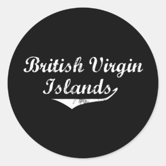 Adesivo Redondo Estilo de Revolução das Ilhas Virgens Britânicas