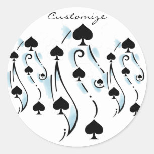 Adesivo Redondo Estilo de Tatuagem de Espadas Pretas Thunder_Cove