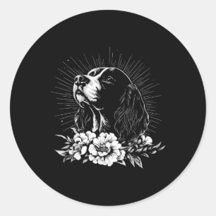 Adesivo Redondo Estilo de Tatuagem Lover Inglês Springer Spaniel R