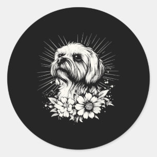 Adesivo Redondo Estilo de Tatuagem Lover Maltês - Trô