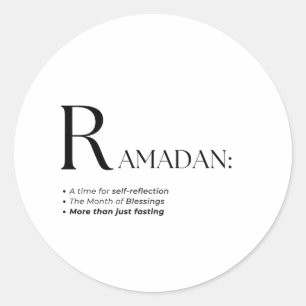 Adesivo Redondo Estilo de texto do dicionário Ramadã