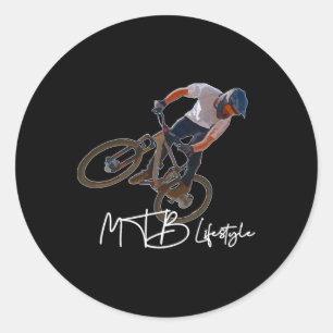 Adesivo Redondo Estilo de vida de bicicleta de montanha Mtb Bicicl