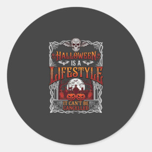 Adesivo Redondo Estilo de Vida de Halloween Morcego Crânio Cemitér