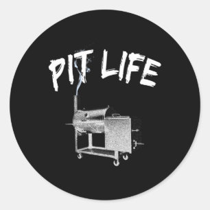 Adesivo Redondo Estilo de vida do Pitmaster do Churrasco Pit Life