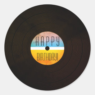 Adesivo Redondo Estilo de vinil da placa de disco musical