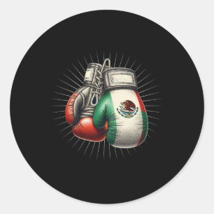 Adesivo Redondo Estilo de Vintagem Mexicano Sinalizador de Boxing