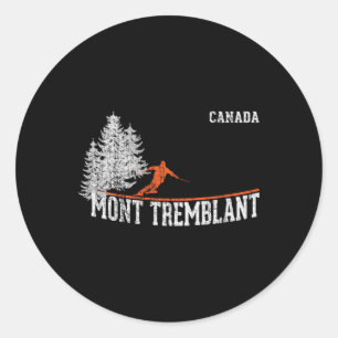 Adesivo Redondo Estilo dos anos 80 Mont Tremblant Can. Esqui Vinta