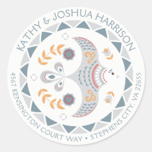 Adesivo Redondo Estilo escandinavo Porta e Flores Endereço de Dev