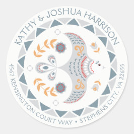 Adesivo Redondo Estilo escandinavo Porta e Flores Endereço de Devo