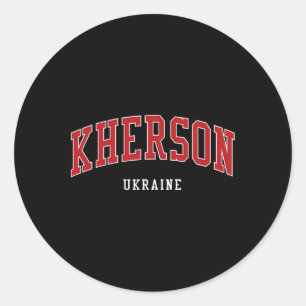 Adesivo Redondo Estilo Faculdade Universidade Kherson Ucrânia