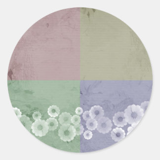 Adesivo Redondo Estilo Feng Shui com Flores