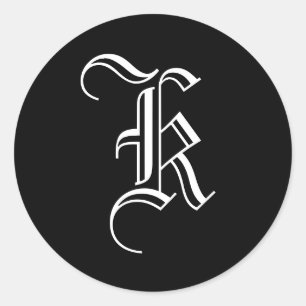 Adesivo Redondo Estilo inglês velho do selo "K" do convite do