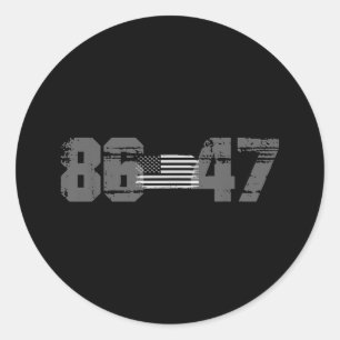 Adesivo Redondo Estilo legal Retrospectivo 86 47 Anti Trump