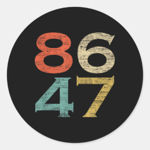 Adesivo Redondo Estilo Retroativo Clássico Vintage 8647 86 47 Anti
