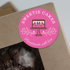 Adesivo Redondo Estilo Simples, Divertido e Mínimo Logotipo de Bol