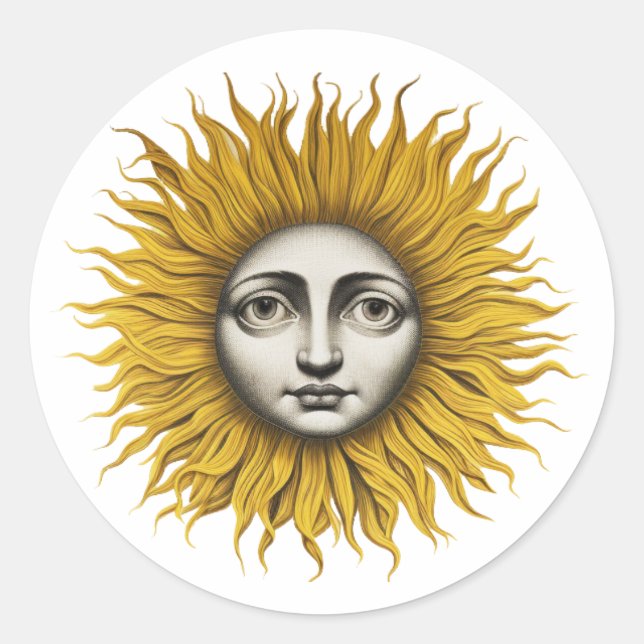 Adesivo Redondo Estilo Sun Fornasetti (Frente)