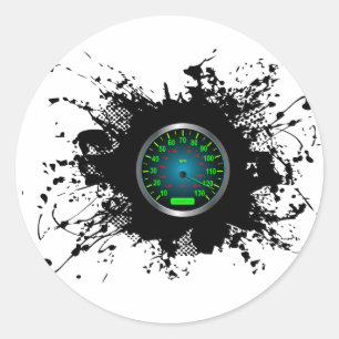 Adesivo Redondo Estilo urbano 5 do emblema da velocidade