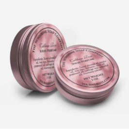 Adesivo Redondo Estilo vintage sabonete cosmético de folha rosa te