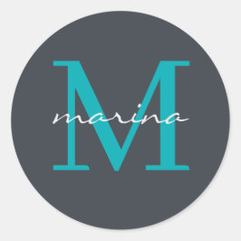 Adesivo Redondo Estilos e monogramas personalizados